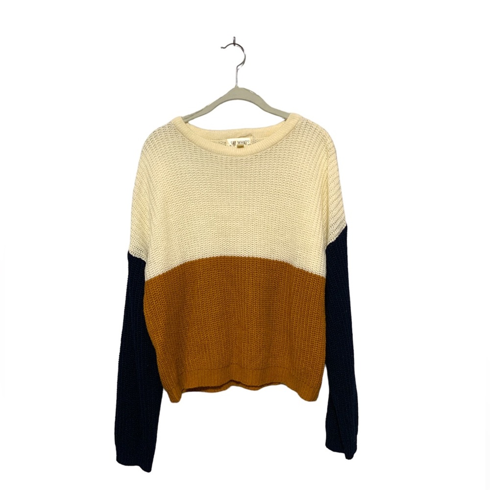 Women color block sweater, size L